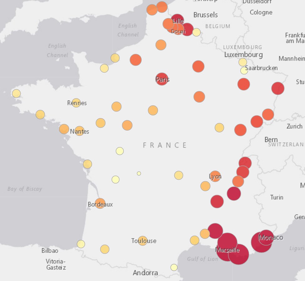 Villes polluées France