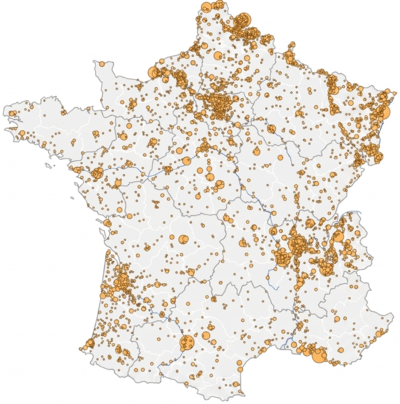Diagnostic pollution des sols | Devis toutes régions | ALCOR 2 Carte de France des sites et sols pollués