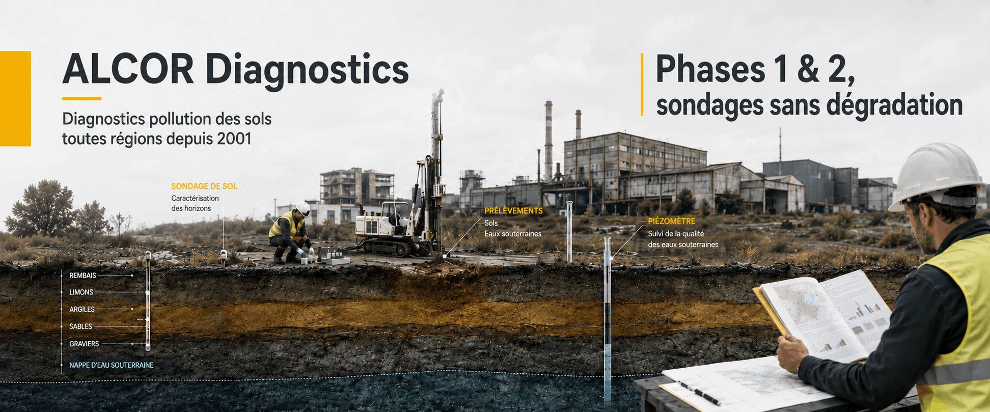 Diagnostic de pollution des sols ALCOR Diagnostic de pollution des sols sondages de sols